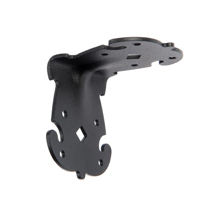 Уголок крепежный фигурный, 70х70х60х2,1 усиленный, цвет черный