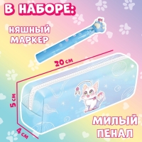Подарочный набор 5в1 &laquo;Озорные лапки&raquo;, Аниме, книги, маркер, пенал