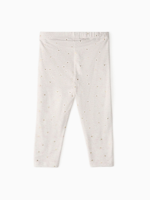 Леггинсы (лосины) детские KAFTAN "Сердечки" р. 32 (110-116 см), бежевый