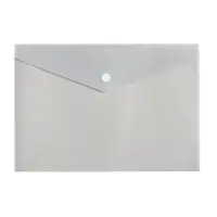 Папка-конверт на кнопке А5, 180 мкм, Calligrata Office, полупрозрачная, дымчатая (серая)