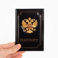 Обложка для паспорта, цвет чёрный