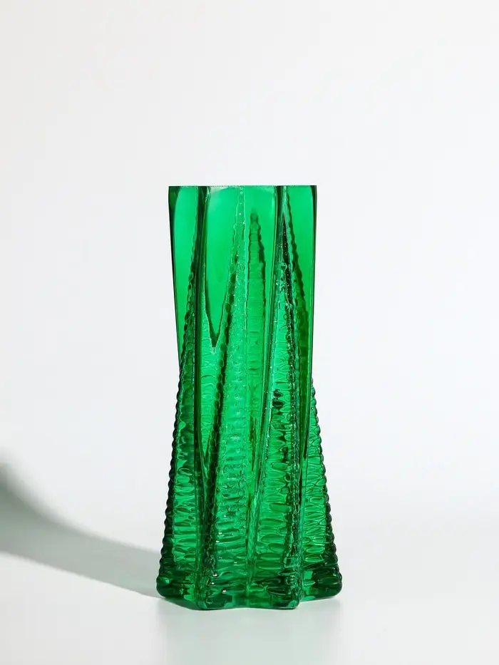 Ваза стекло настольная "Флоранс" 25х11х9 см, зелёный
