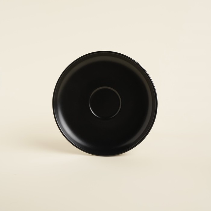 Чайная пара фарфоровая SL Home &laquo;Дарк&raquo;, 2 предмета: чашка 300 мл, блюдце d=16,5 см, цвет чёрный