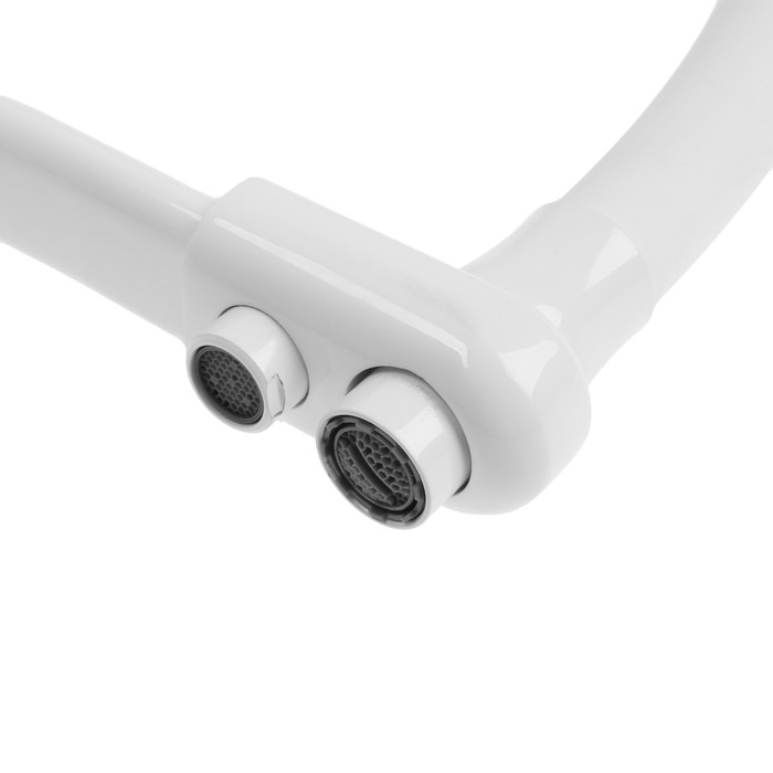 Смеситель для кухни ZEIN Z6973, выход для питьевой воды, силиконовый излив, латунь, белый