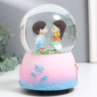 Сувенир полистоун водяной шар музыка, крутится "Малыши с котёнком" МИКС 10х10х15 см