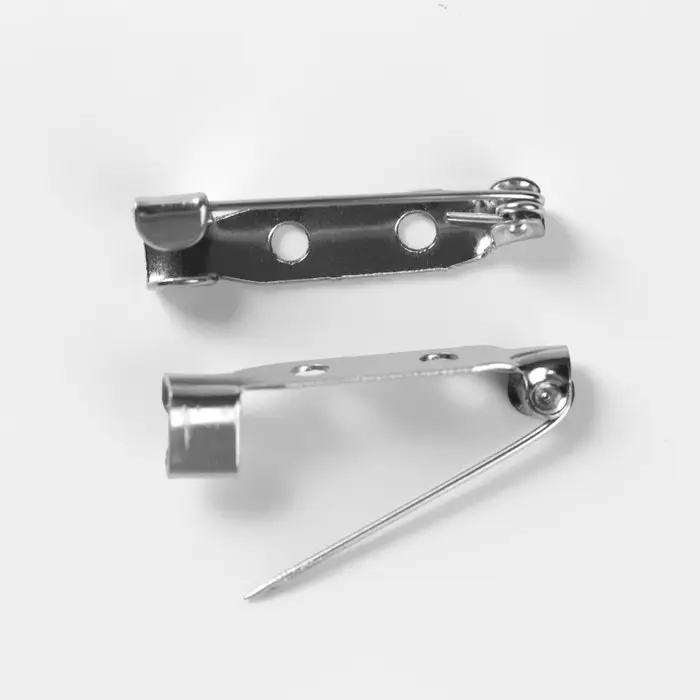 Основа для броши, 2 отверстия, 25 мм, 10 шт., цвет серебряный