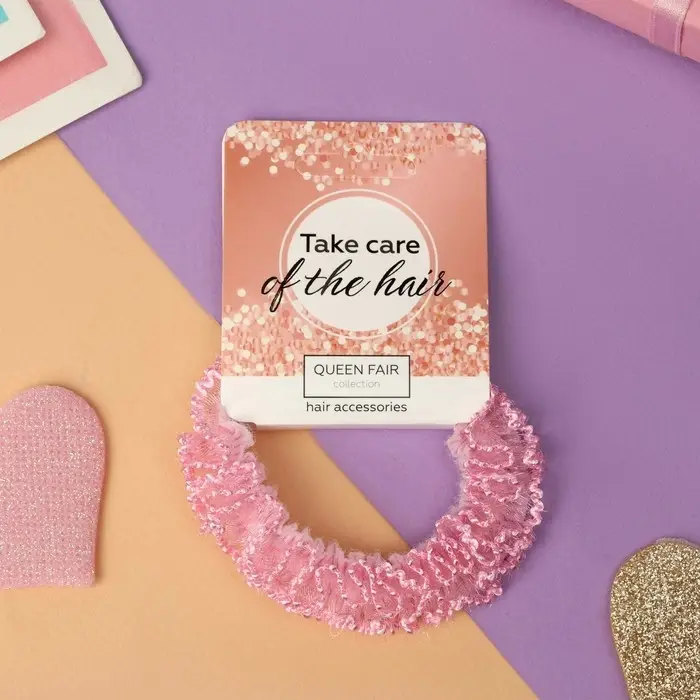 Резинка для волос "Лиора" объем, 6 см, розовый