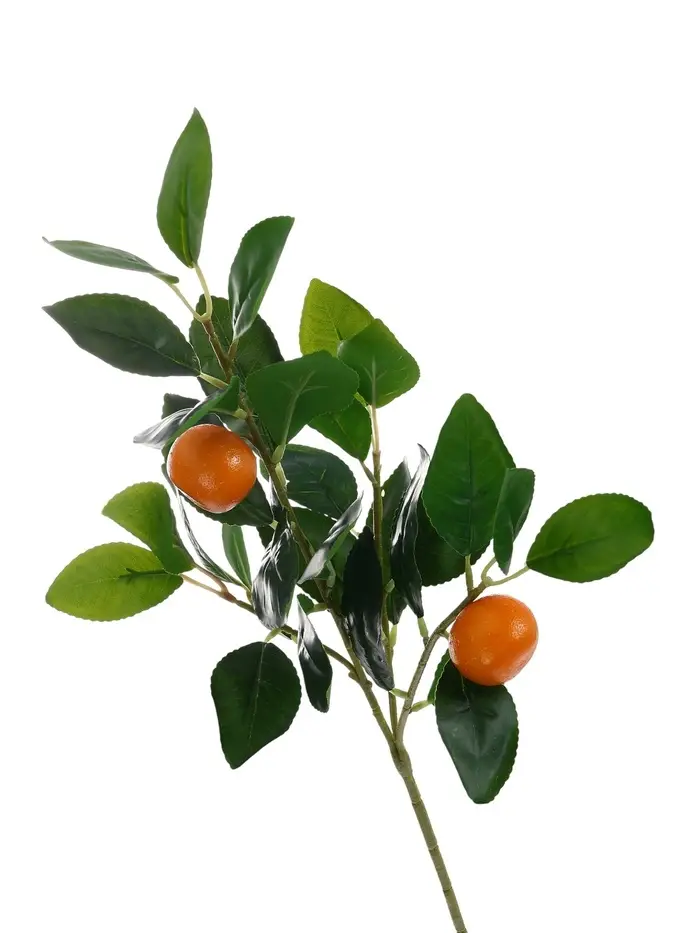 Цветы искусственные "Ветка мандарина" d-3,5 см 44 см, оранжевый