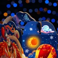 Подарочная новогодняя коробка &laquo;Трапеция с драконом&raquo; 25&times;11&times;33 см