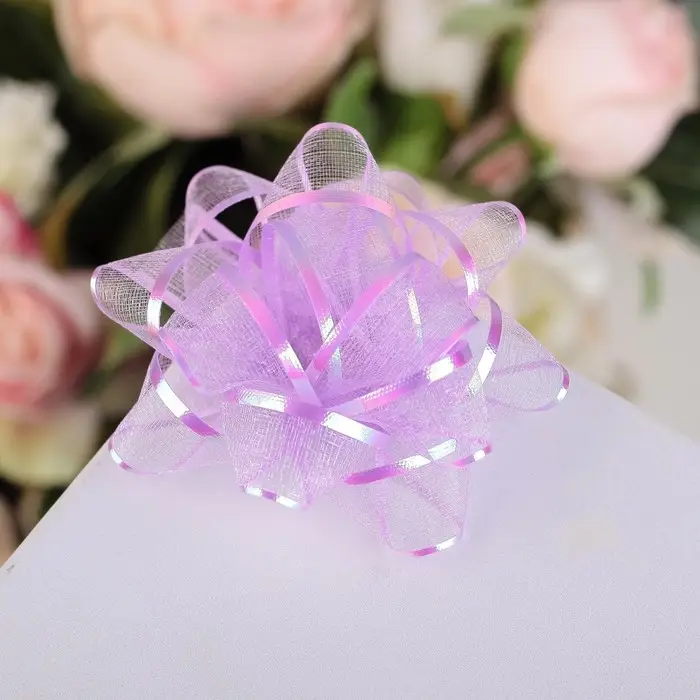 Бант - звезда №7.5 &laquo;Золотая полоса&raquo;, МИКС