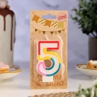 Свеча для торта &laquo;Цифра 5&raquo;, 7 см