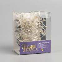 Гирлянда &laquo;Мишура&raquo; 5 м роса, IP20, серебристая нить, 200 LED, свечение мульти, 12 В