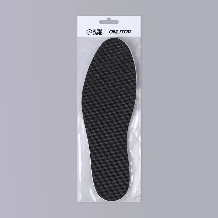 Стельки для обуви, универсальные, дышащие, р-р RU до 46 (р-р Пр-ля до 46), 29 см, пара, чёрные