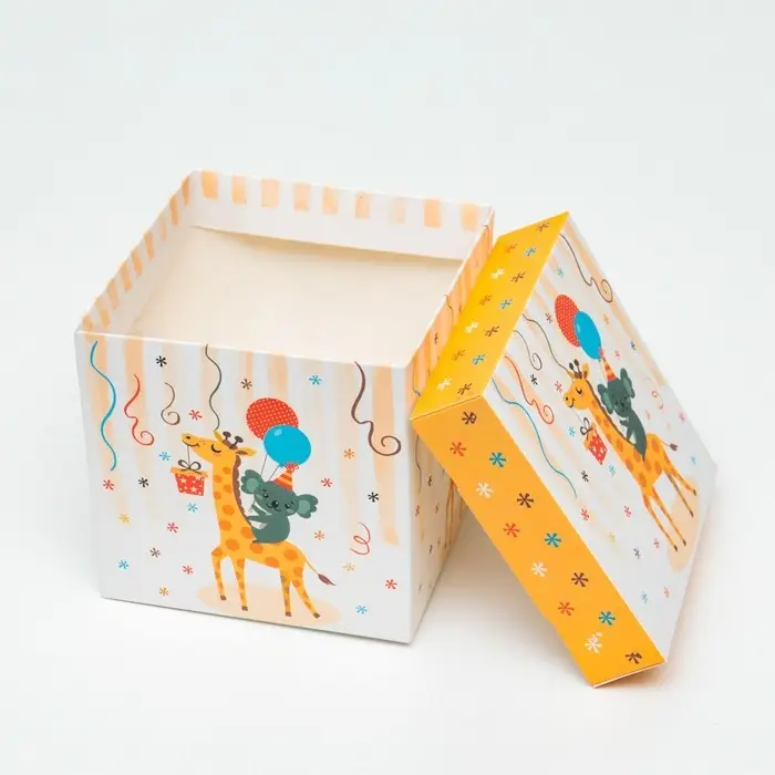 Коробка Самосборная "Детская" Жираф 10х10х10 см