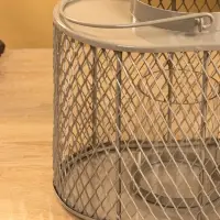 Подсвечник фонарь со стеклянной колбой 19,5х23х15,5 см, d 10 см, металл, цв. серый