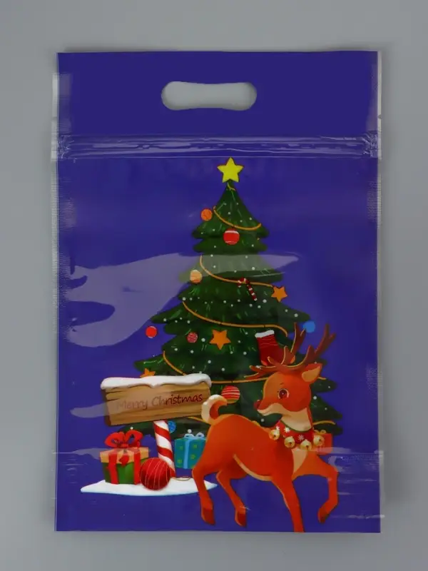 Пакет подарочный, с zip-lock застежкой, "Снеговик и его друзья", 15х22см МИКС