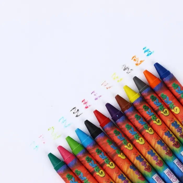 Мелки восковые 12 цветов в коробке &laquo;БукиБяки&raquo;