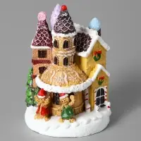 Фигура светодиодная "Пряничный замок" 10х7 см, 4 LED, LR41x3 (в компл), Т/БЕЛЫЙ