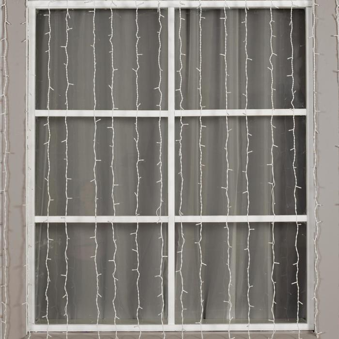 Гирлянда &laquo;Занавес&raquo; 2 &times; 3 м, IP44, УМС, белая нить, 760 LED, свечение тёплое белое, мерцание белым, 220 В