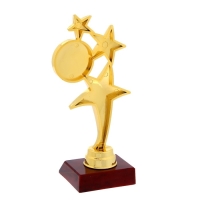 Наградная фигура &laquo;Три звезды&raquo;, подставка пластик красная, 15 х 7 х 6 см.