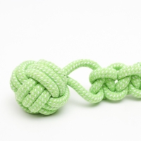 Игрушка канатная плетеная с ручкой для крупных собак, до 38 см, до 180 г, шар 7 см