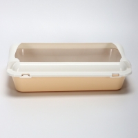 Туалет средний с бортом и сеткой 36 х 26 х 9,  см, лоток бежевый, сетка и борт белые