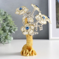 Сувенир от сглаза "Цветущее дерево" золото, белый 13х5х18 см