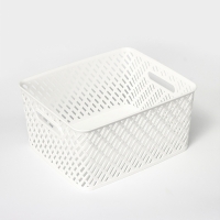 Корзина для хранения &laquo;Плетёнка&raquo;, 35&times;29&times;17,5 см, цвет белый