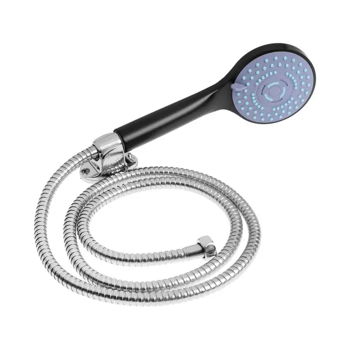 Смеситель для ванны ZEIN Z2493, излив 35 см, картридж 35 мм, с душ набором, черный/хром