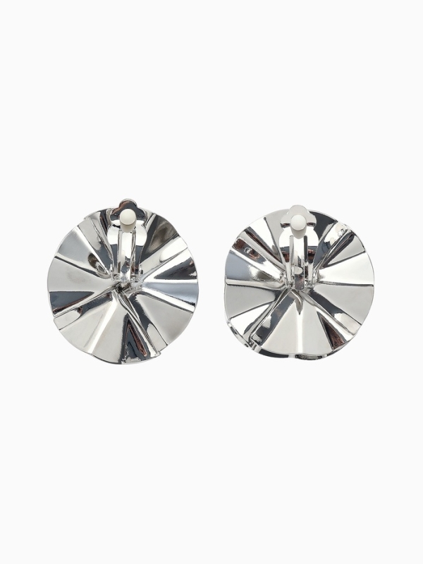 Клипсы &laquo;Тренд&raquo; объёмный цветок, цвет серебро