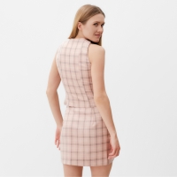 Жилет женский MINAKU: Casual Collection цвет клетка розовый, р-р 50 Жилет женский MINAKU: Casual Collection цвет клетка розовый, р-р 50