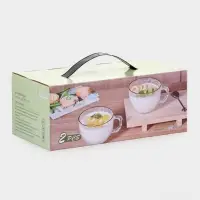 Набор кружек "Льдинка", 2 шт, золотой обод, 410 мл, 10,5х21х8,5 см