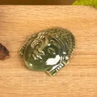 Подставка под благовония "Лицо Будды" керамика, цв. зелёный, 7х5,5х1,5 см
