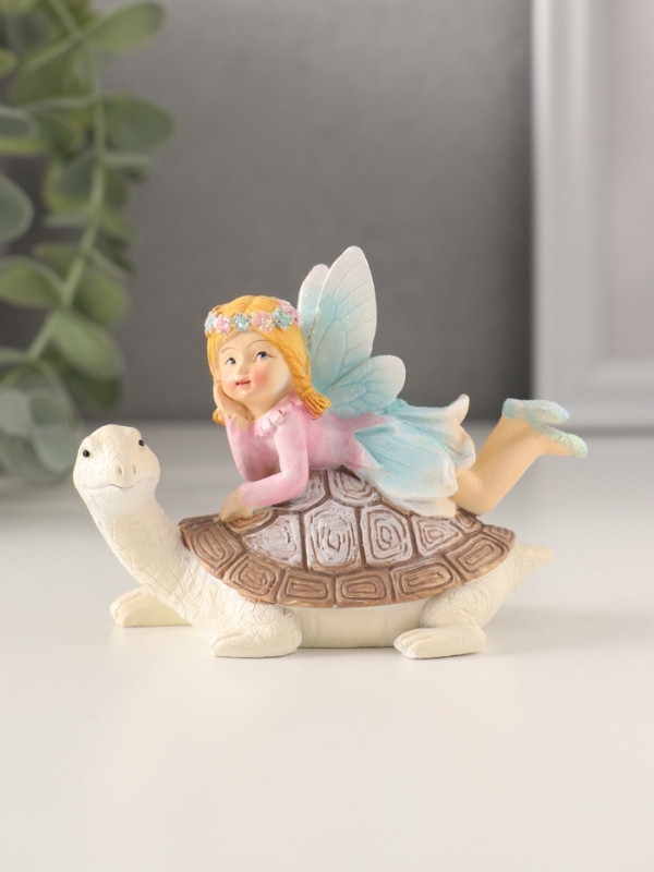 Сувенир полистоун Сувенир полистоун "Девочка-фея верхом на черепахе" 9,5х5х7 см