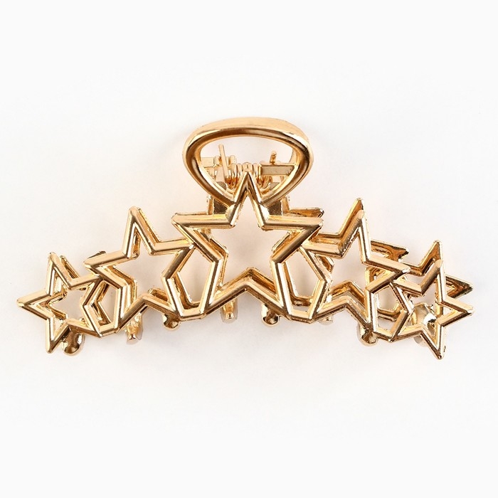 Краб для волос со звёздами &laquo;Сияй&raquo;, 7 х 2.5 х 2 см