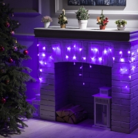 Гирлянда «Бахрома» 1.8 × 0.5 м, IP20, прозрачная нить, 48 LED, свечение фиолетовое, 8 режимов, 220 В Гирлянда «Бахрома» 1.8 × 0.5 м, IP20, прозрачная нить, 48 LED, свечение фиолетовое, 8 режимов, 220 В