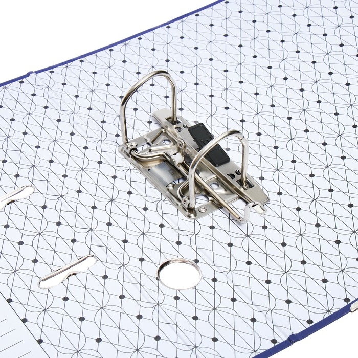 Папка-регистратор 75мм, А4, Calligrata "Mega", бумвинил, с карманом на корешке, нижний металлический кант, синяя