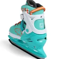 Коньки детские раздвижные BlackAqua, р. 27-30, для фитнеса, мятные, оранжевые