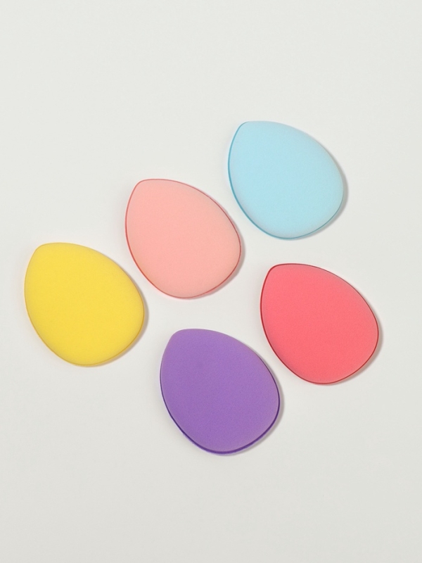 Набор спонжей д/макияжа овал (наб 5шт цена за наб) латекс МИКС пакет QF