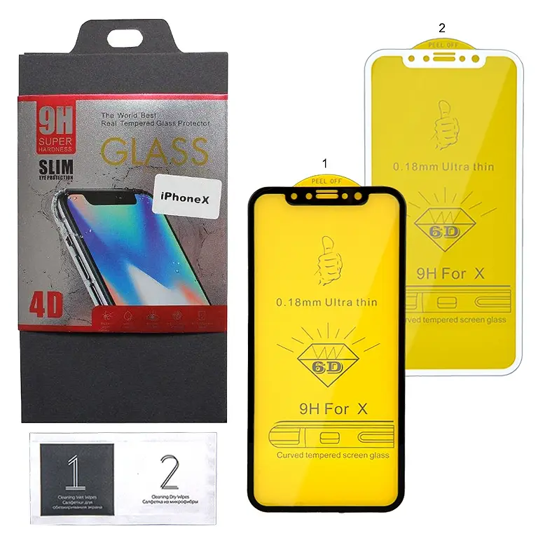 Защитное стекло iPh X 0.18mm ISA