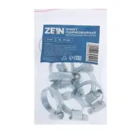 Хомут червячный ZEIN engr, несквозная просечка, диаметр 16-27 мм, ширина 9 мм, оцинкованный