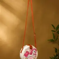 Сумка плетеная ротанг "Единорог", 15х6х60 см