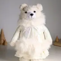 Кукла интерьерная "Медведица в белом пуховике" раздвижная 37-65 см 23х16х37 см