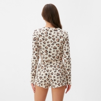 Пижама женская (лонгслив и шорты) KAFTAN Leo love размер 40-42 Пижама женская (лонгслив и шорты) KAFTAN Leo love размер 40-42