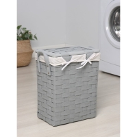 Корзина для белья Доляна &laquo;Плетение&raquo;, 37&times;24&times;42 см, цвет серый
