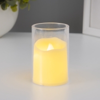 Светодиодная свеча в подсвечнике RISALUX &laquo;Талая&raquo;, ночник LED, 0.3 Вт, 4&times;4&times;6 см