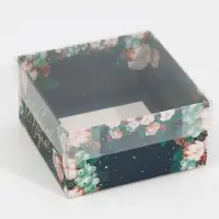 Коробка для кондитерских изделий с пластиковой крышкой &laquo;Хлопок&raquo;, 12 х 6 х 11.5 см