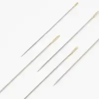 Иглы швейные в пластиковой коробочке, с золотым ушком, 30 шт., чёрные