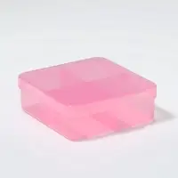 Таблетница, 6,5 &times; 6,5 &times; 2,5 см, 4 секции, цвет розовый