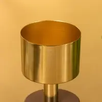 Подсвечник на 1 свечу "Кубок" шоколад с золотом 10х10х28,5 см